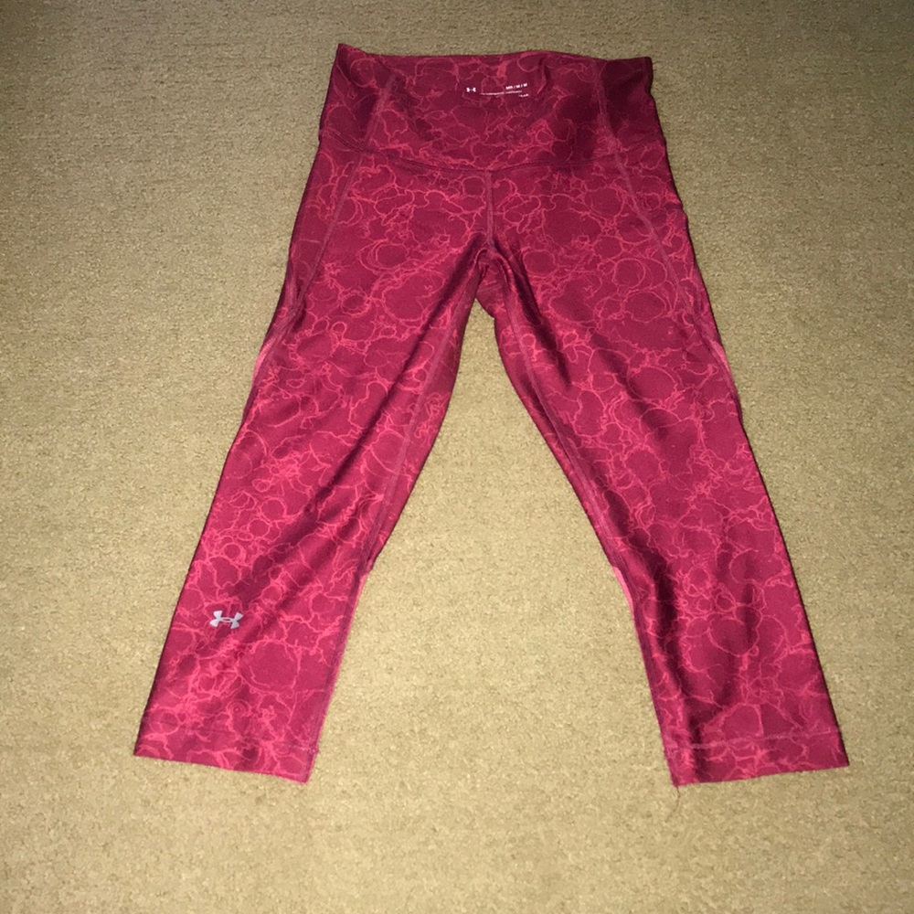 Red under armour leggings size medium